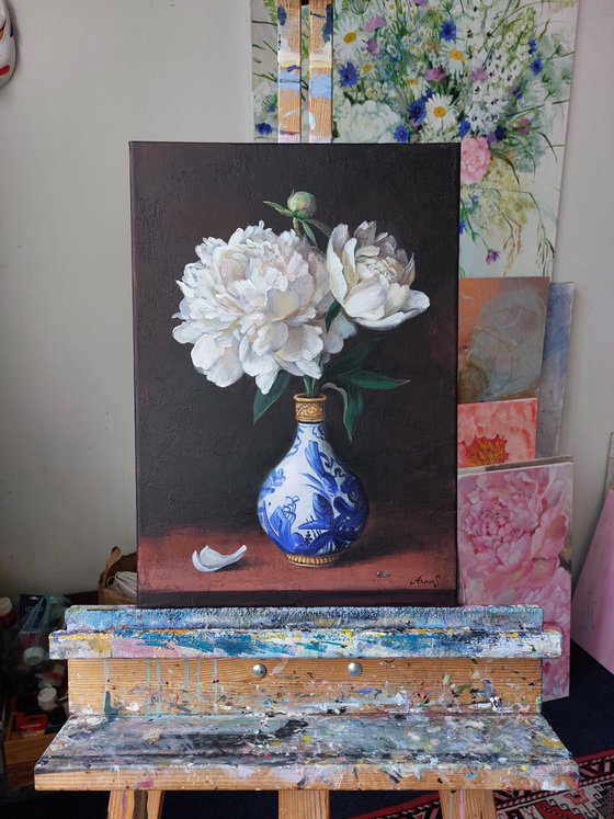 ”Peonies in a Chinese vase”