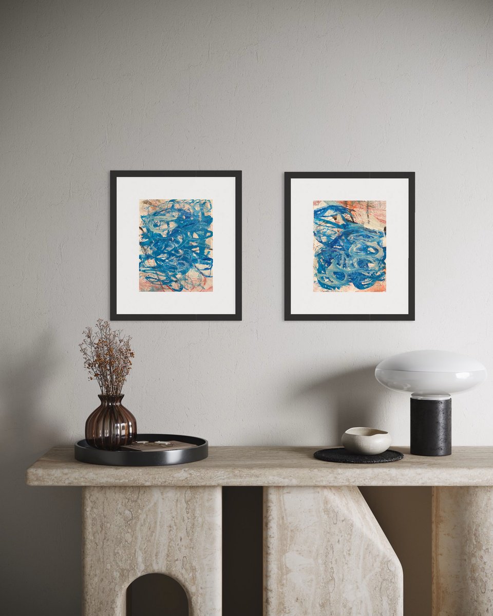 Tangled Up In Blue 1 And 2 By Kat Crosby, 16 X 10, Artwork For Sale On Artfinder