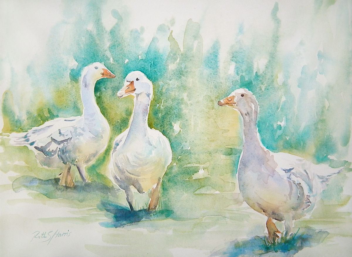 paintings of ducks and geese