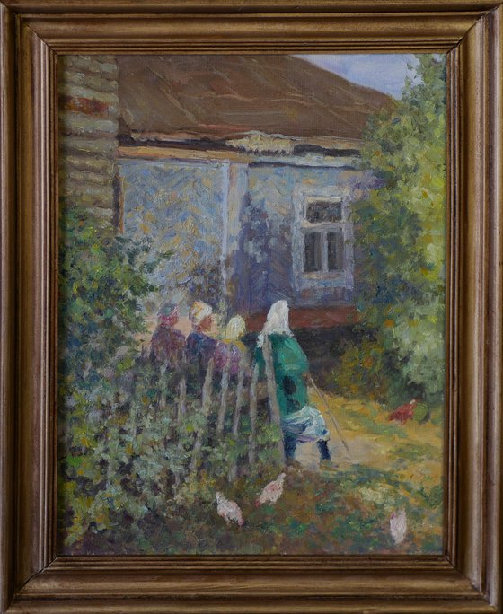 At The Village - sunny summer landscape painting