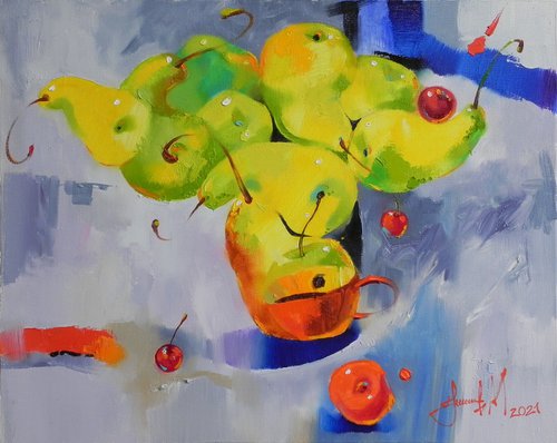 "Pear bouquet" Abstract still life (2021) by Mykhailo Novikov