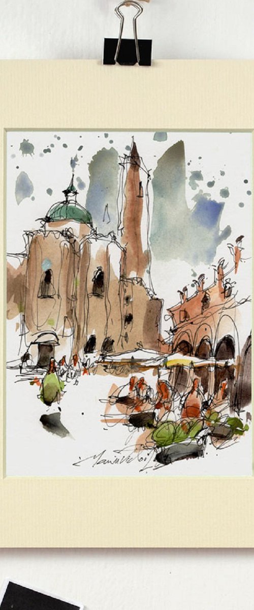 Ascoli Piceno, Watercolour. by Marin Victor