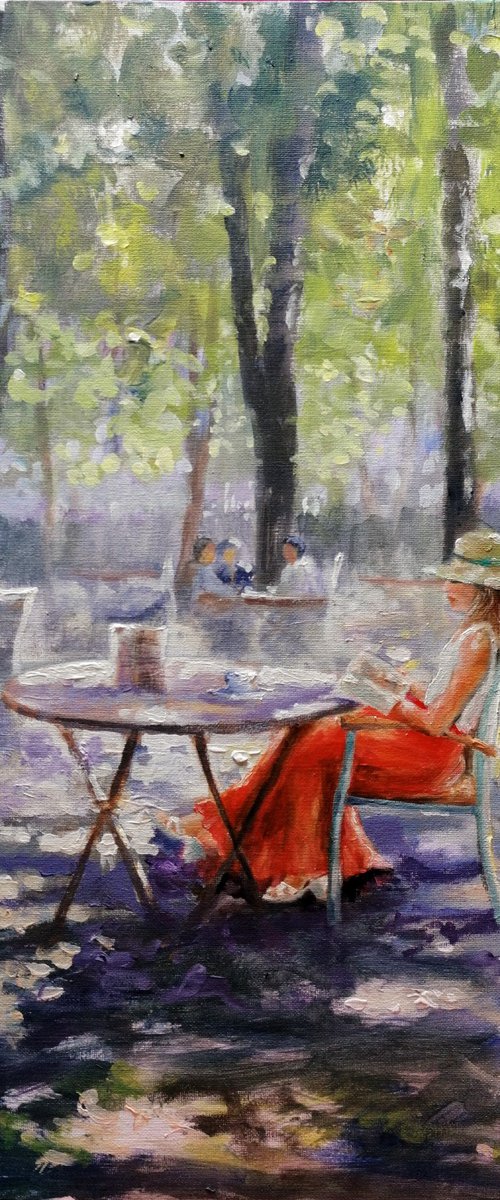 Reading in the shade by Susana Zarate