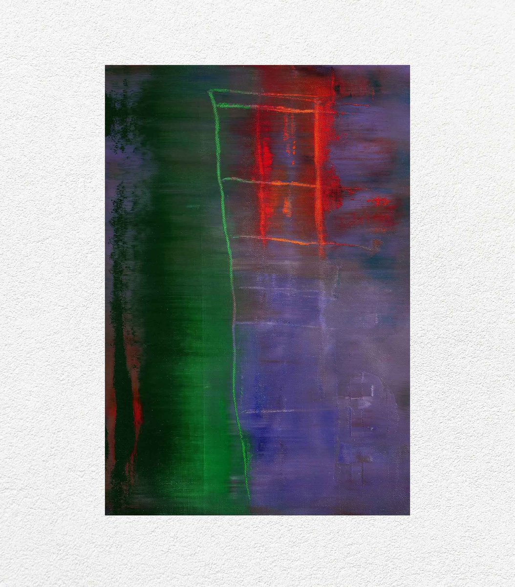 Abstract Oil Painting By Vadim Shamanov, 11 X 15", Stairway Ii, Original Artwork