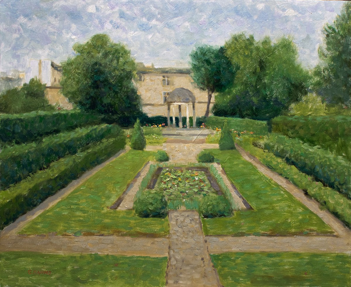 Neuilly Parc Paris, Park Saint-James impressionist painting by Gav Banns