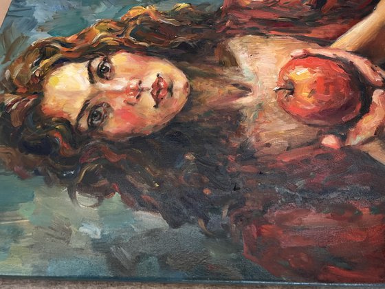 Girl with red apple