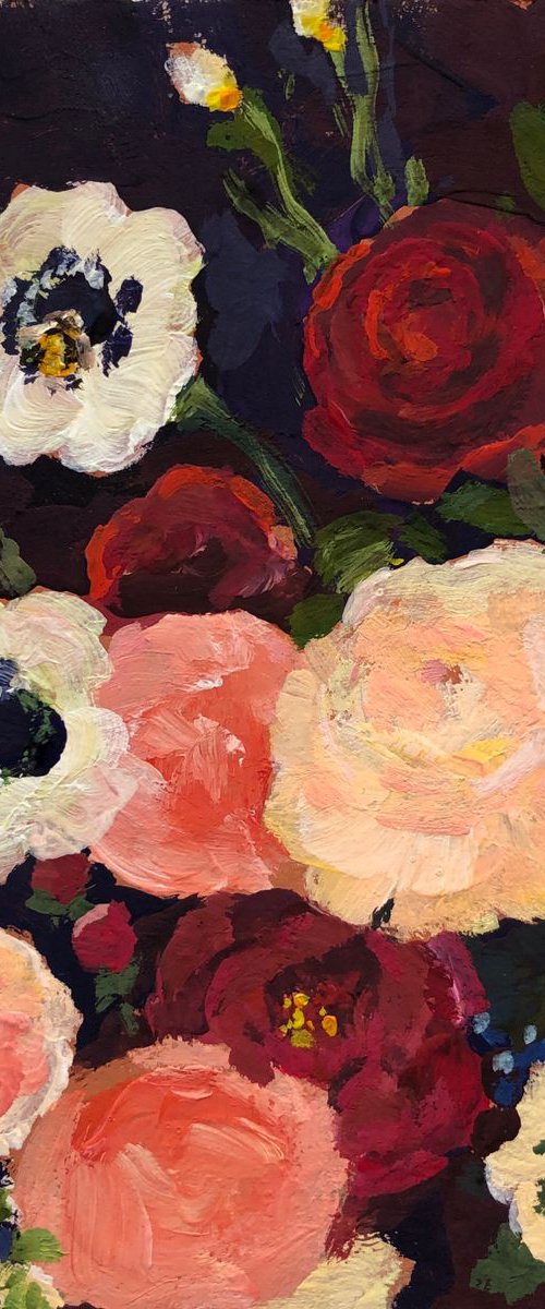 Bouquet and bee by Anastasia Mazur-Skrobova