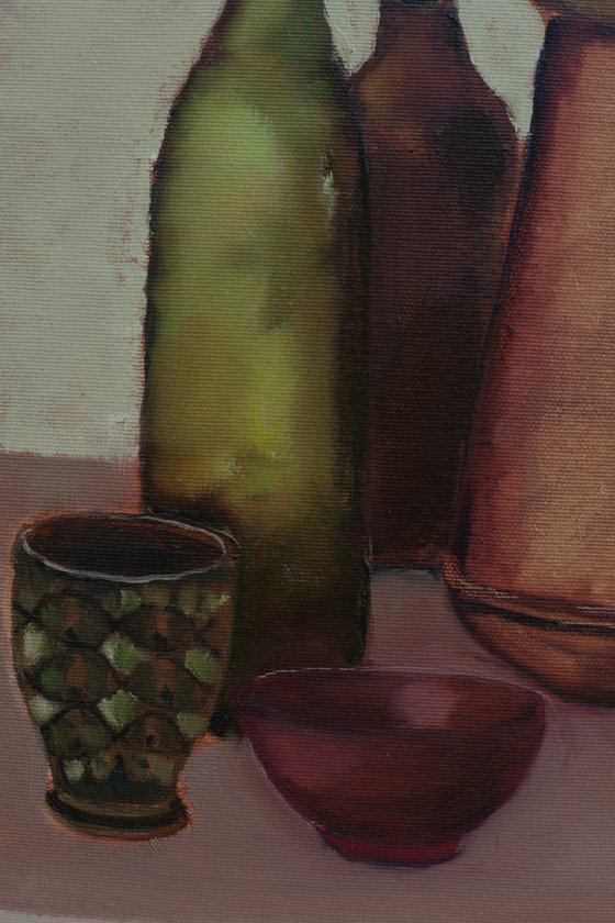 Pitcher and Bottles