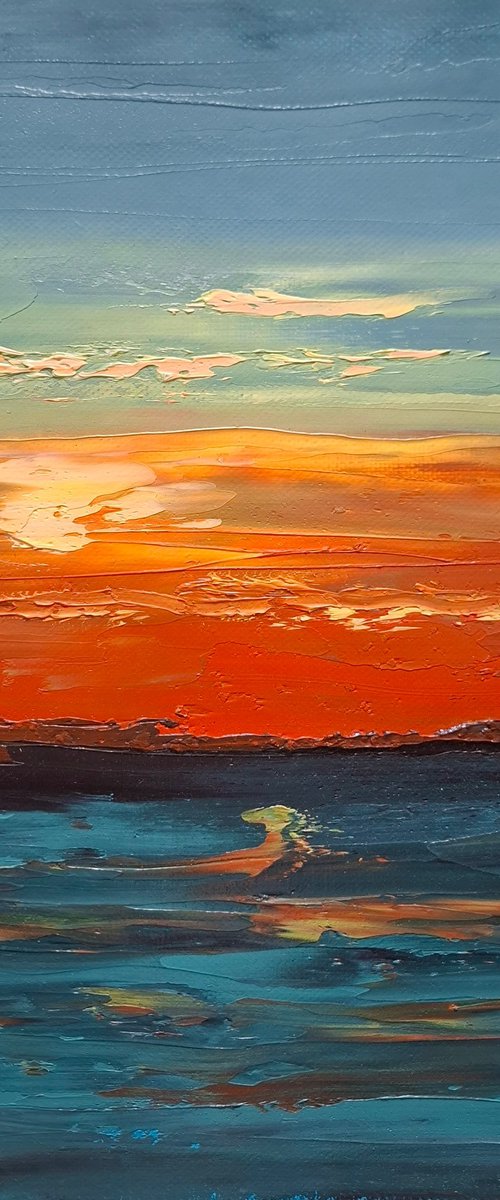 Oil painting Sea Sunset by Olena Kolotova
