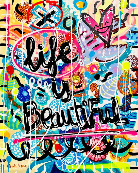 Life is Beautiful 9 (65x81cm) ready to hang