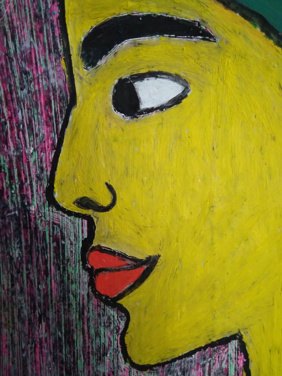 Yellow lady portrait