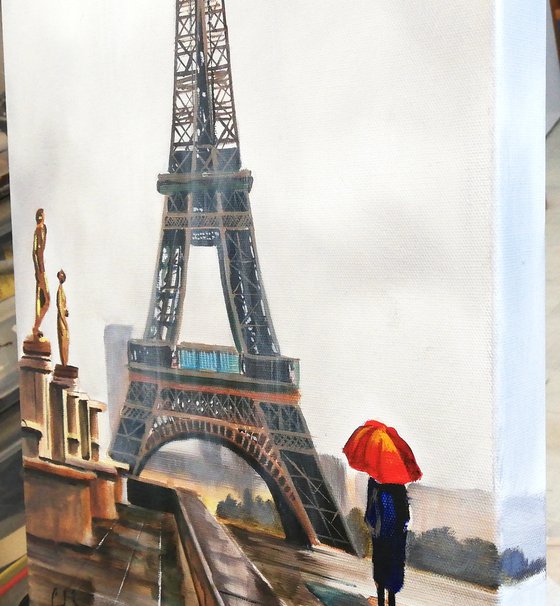Rain at the Eiffel Tower