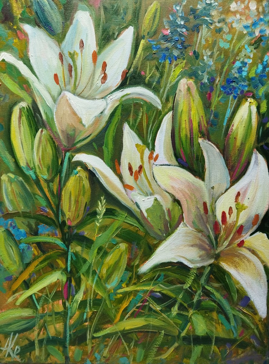 White Lilies by Ann Krasikova