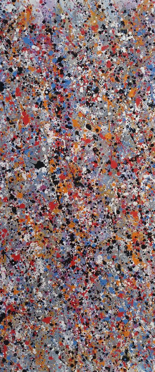 Abstract Jackson Pollock style acrylic on canvas by M.Y. by Max Yaskin