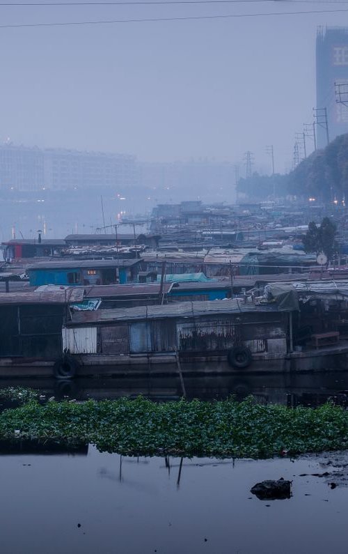 Houseboats In The Fog - Signed Limited Edition by Serge Horta