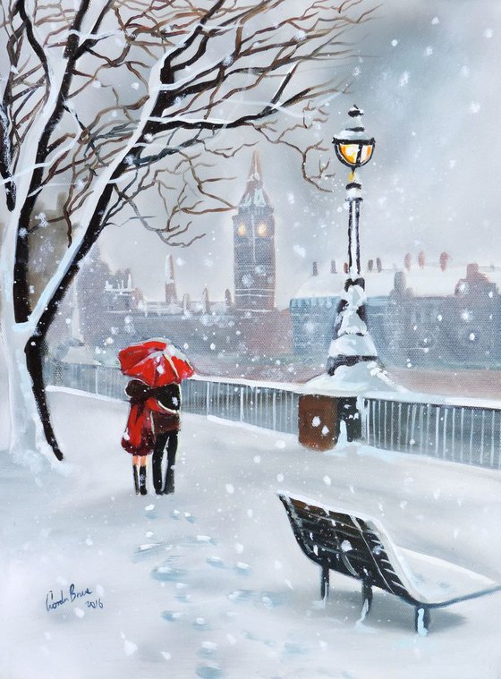 Winter in London painting