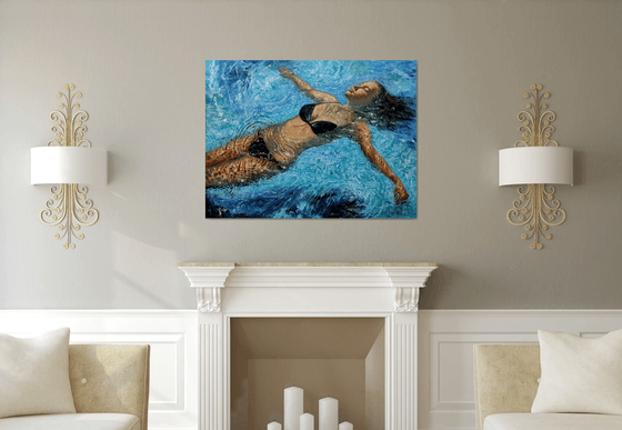 Girl swimming65(48x36 in)