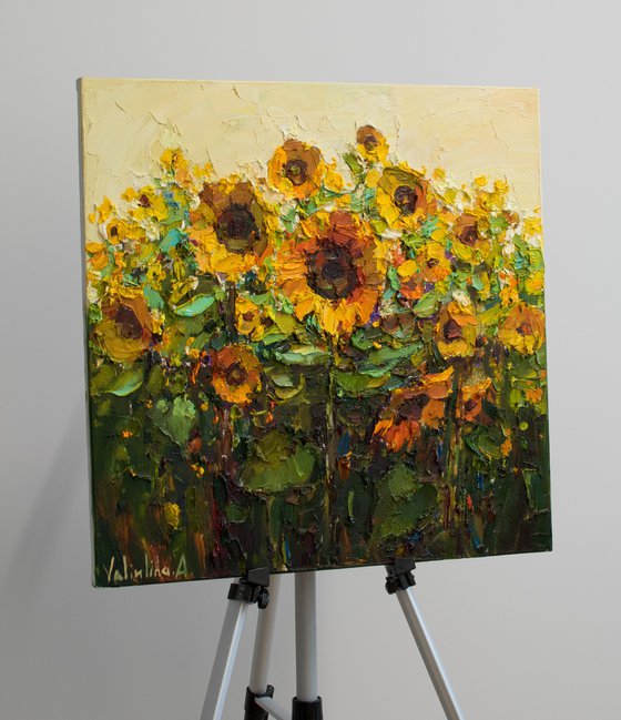 Sunflowers  Impasto Oil painting