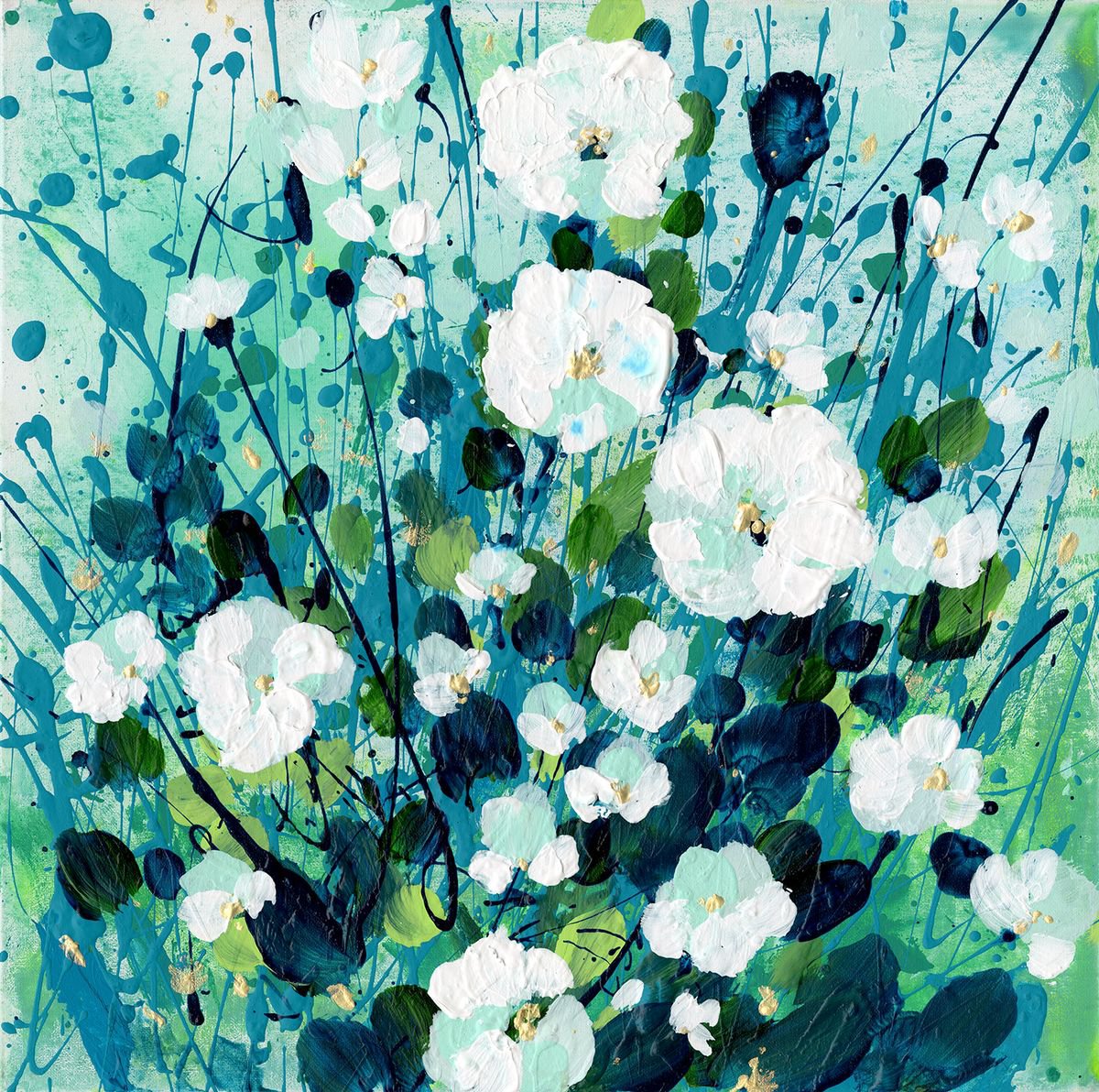 Sweet Wonder 6 -  Abstract Meadow Flower Painting  by Kathy Morton Stanion by Kathy Morton Stanion