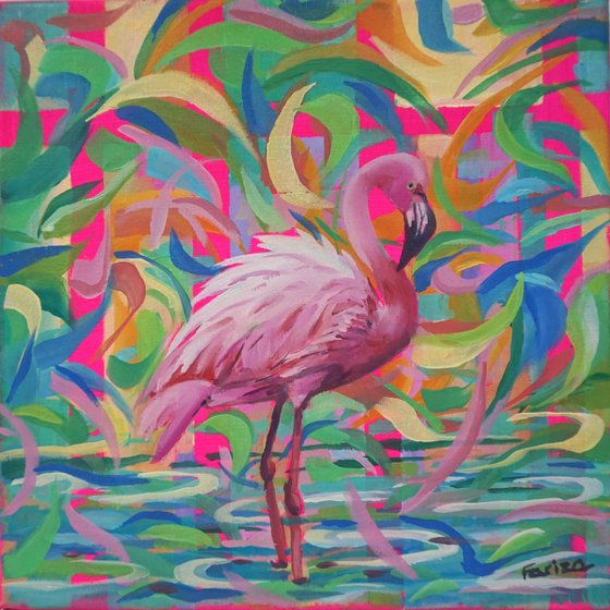 Colorful flamingo