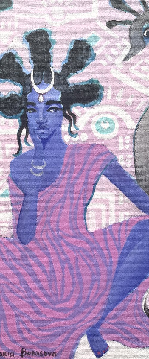 MUSE. Small acrylic painting on canvas, 11 x 14 in by Daria Borisova