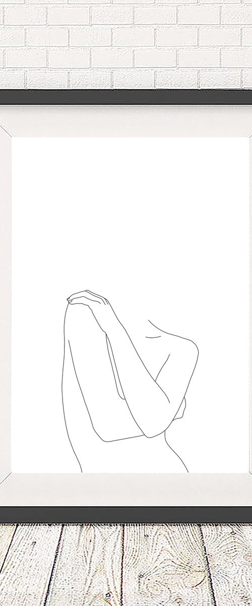 Crossed arms illustration - Gail - Art print by The Colour Study