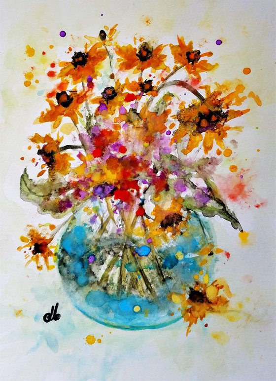 Explosion of happiness # 38/gift idea/Free shipping in USA for any of my artworks