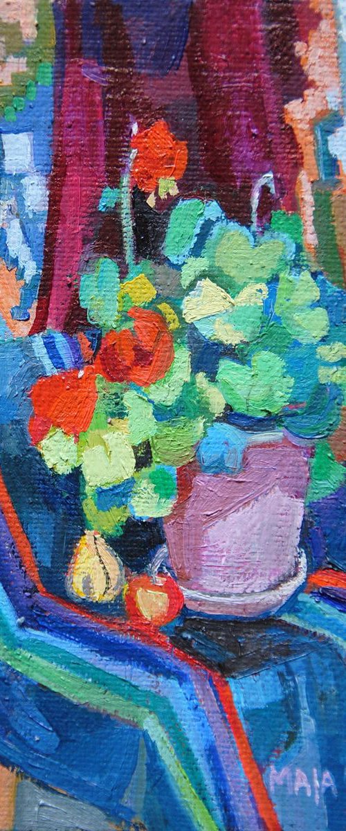 Geraniums / 16.3 X 11.3 x 0.3 cm by Maja Đokić Mihajlović