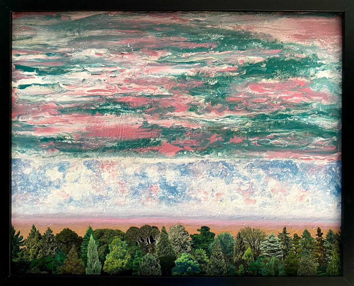 Landscape Painting By Stefano Pallara, 20 X 17", Out Of The Woods N.2, Original Artwork