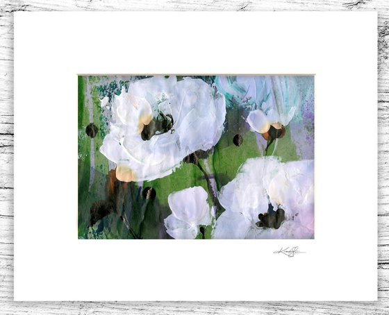 Abstract Floral Collection 2 - 3 Flower Paintings in mats by Kathy Morton Stanion