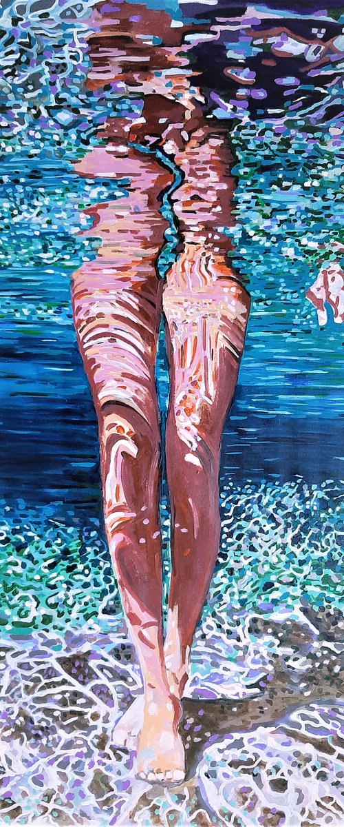 Extra large, Underwater / 151 x 90 cm , reserved for R. L. by Alexandra Djokic
