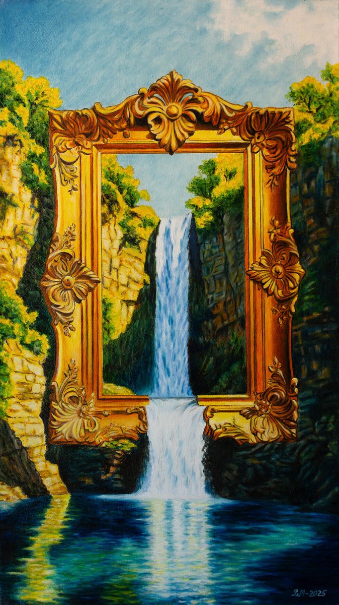 Surrealistic Landscape Oil Painting By Vera Melnyk, 16 X 28", Magical Beauty, Original Artwork