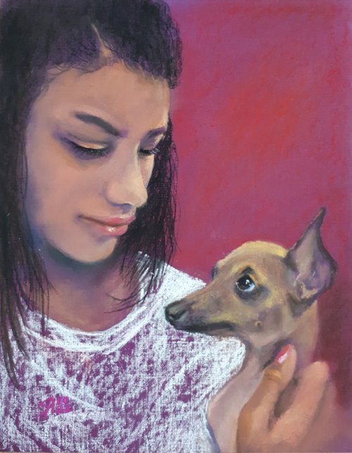 Let's get acquainted! ... FROM THE ANIMAL PORTRAITS SERIES / ORIGINAL PAINTING by Salana Art Gallery