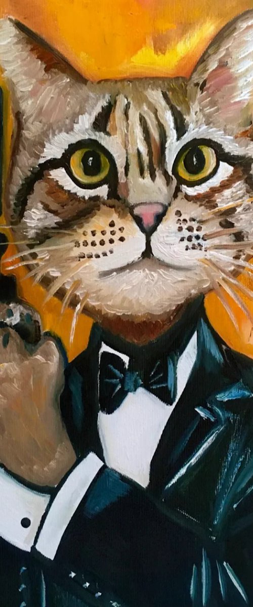Cat James Bond 007 by Olga Koval
