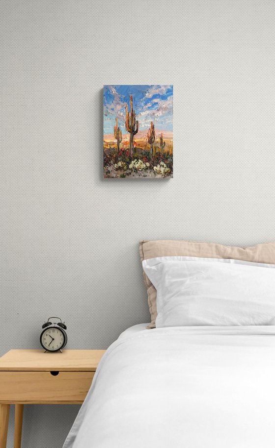 Cactus Desert at Sunset