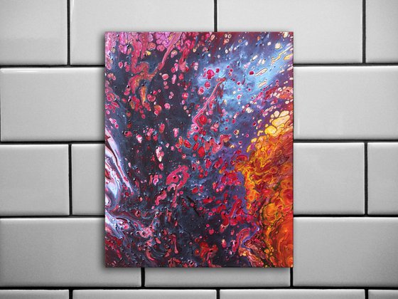 "Molten" - FREE USA SHIPPING - Original Abstract PMS Fluid Acrylic Painting - 16 x 20 inches