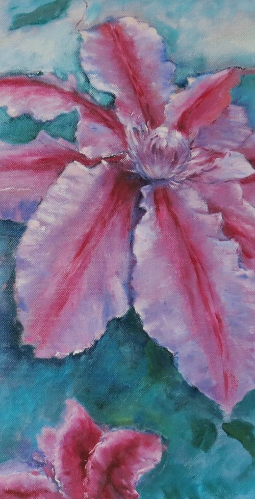 Clematis - Bees Jubilee by Maureen Greenwood