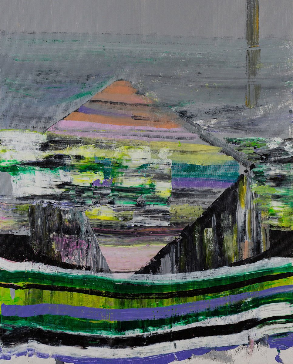 Organic Abstract Acrylic Painting By Bogdan Bianca Ioana, 14 X 18, Untitled 39, Original Artwork