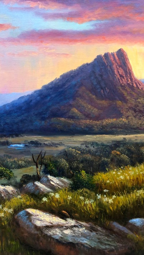 Warm Light on Mt Abrupt, Grampians, Vic by Christopher Vidal