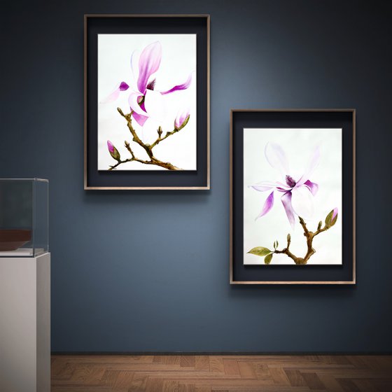 Diptych Wild Pink magnolia