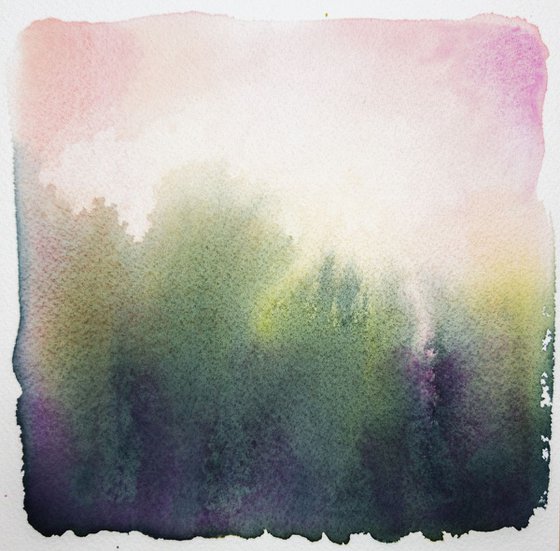 Abstract landscape - woodland - watercolor
