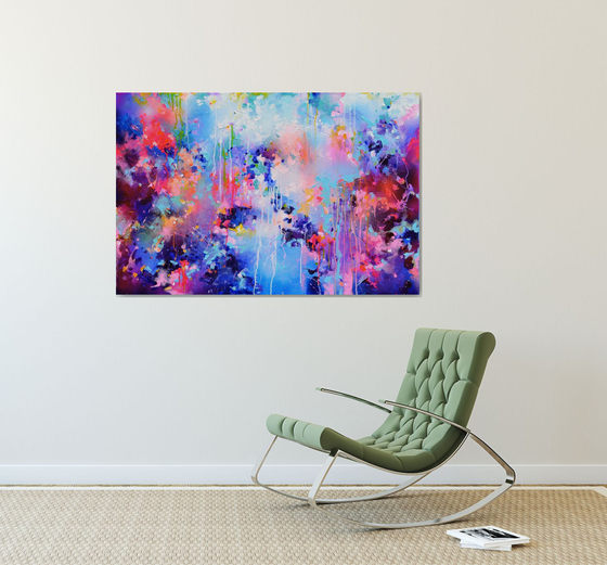 Fresh Moods 83 - Large Abstract Pallet Knife Relief Painting
