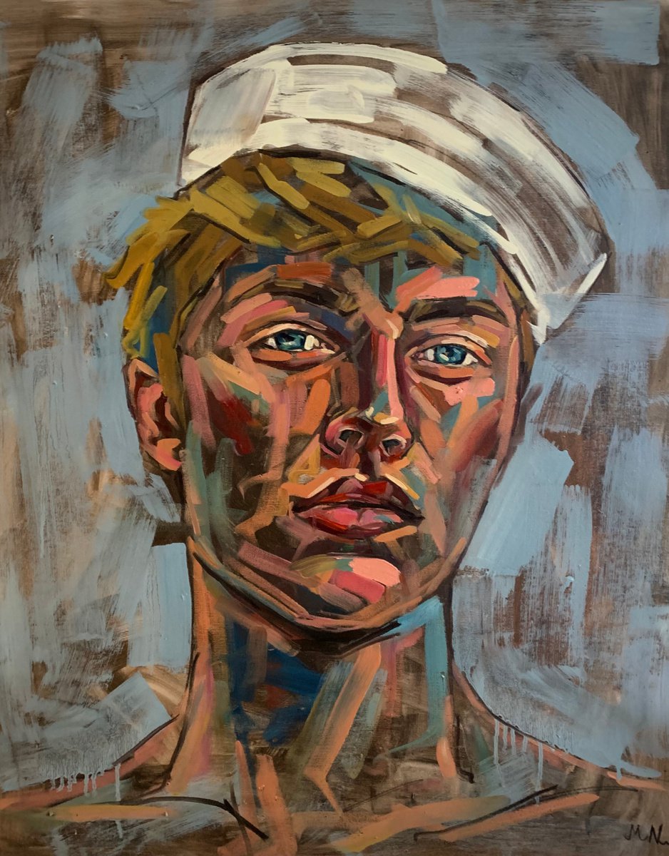 Man portrait pin up sailor male painting by Emmanouil Nanouris