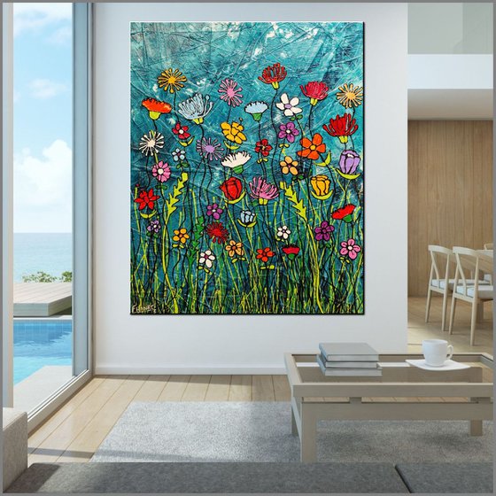 Loaded Bunch 120cm x 150cm Huge Landscape Urban Pop Art