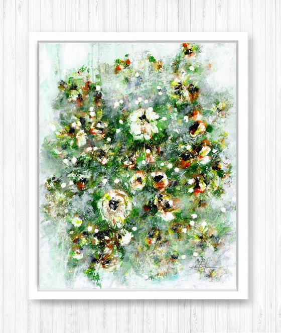 Cottage Chic Blooms 3 - Floral Painting by Kathy Morton Stanion