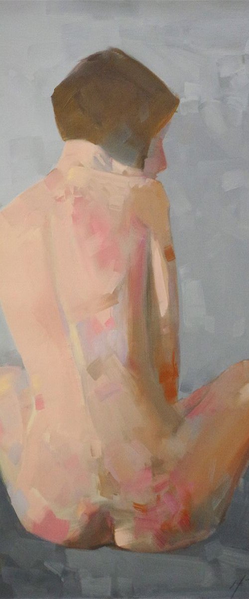 Nude, Figurative oil Painting, Original artwork, One of a kind Signed with Certificate of Authenticity by Vahe Yeremyan