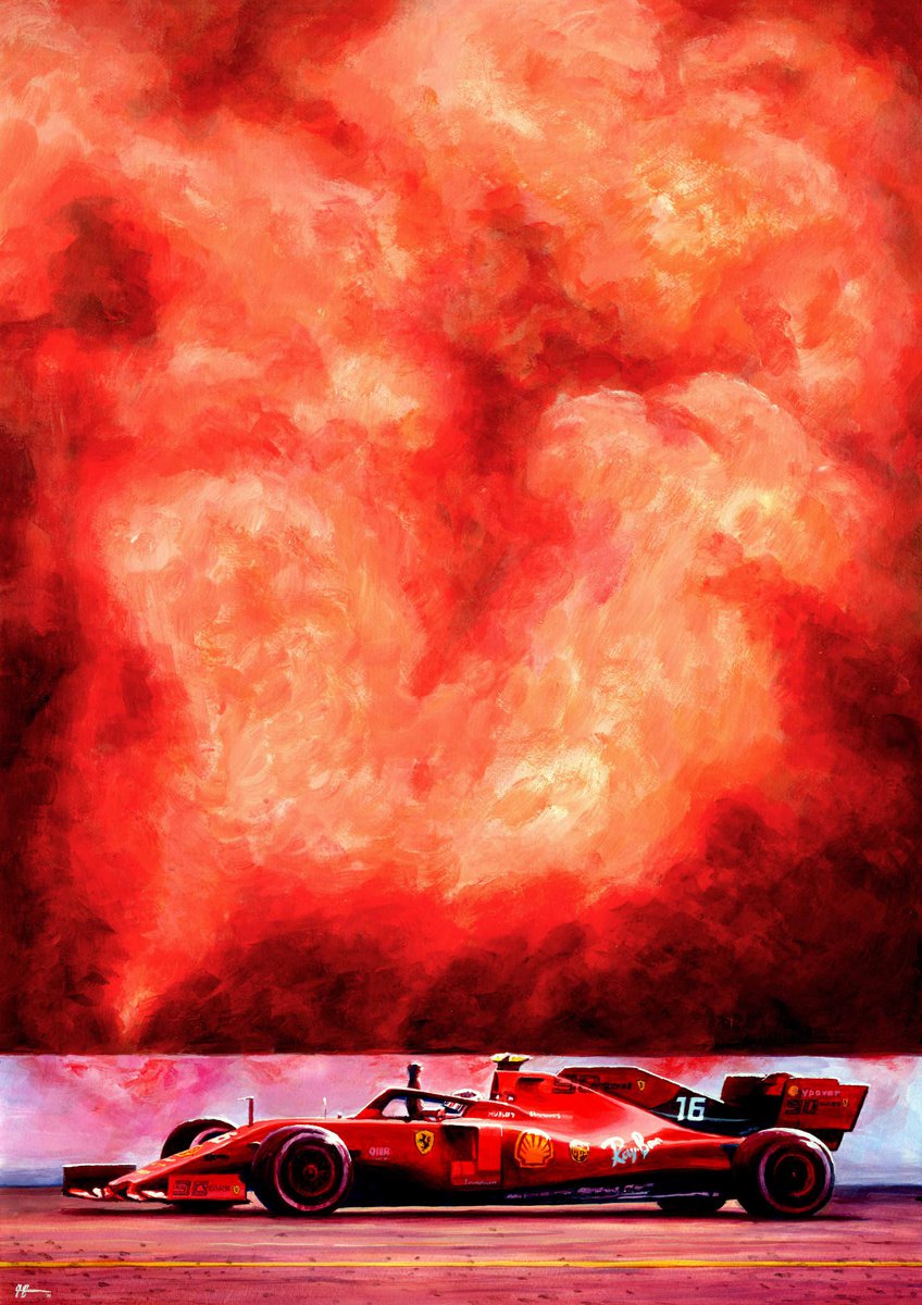Charles Leclerc | 2019 Italian Gp Winner By Alex Stutchbury, 18 X 25, Artwork For Sale On Artfinder