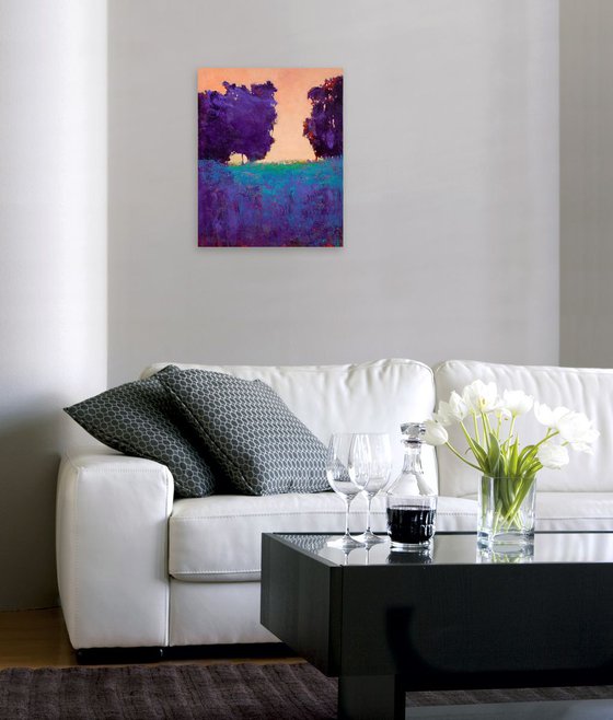 Violet Turquoise Landscapemodern landscape impressionist