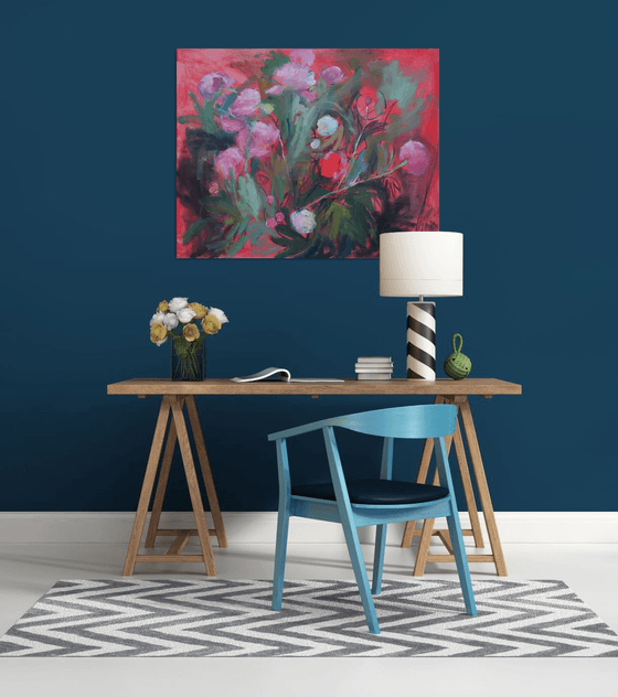 Peonies in red tones