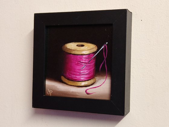 Little Pink cotton reel  still life